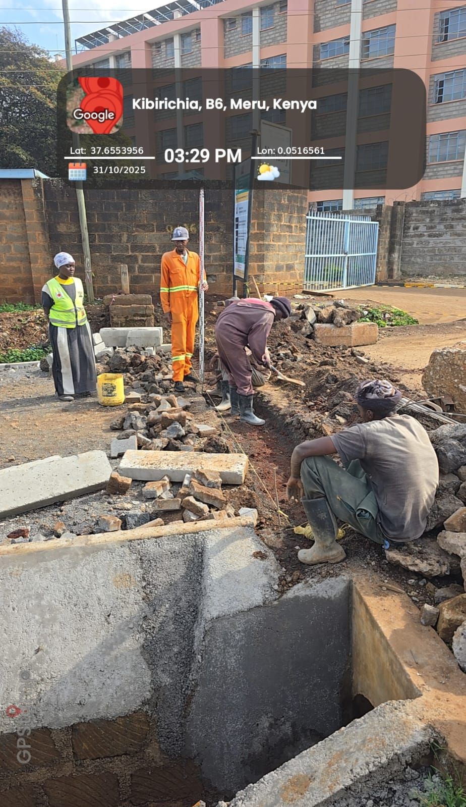 Active construction site in Meru